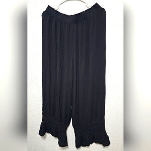 Goa cover-up Pants Black Wide Leg Beachwear by Japna Size XL